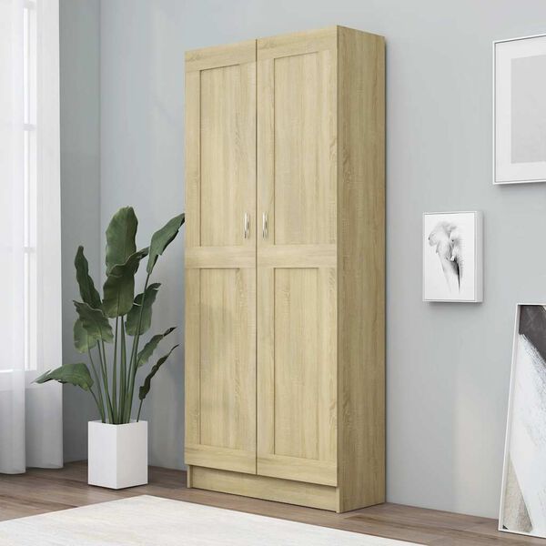 vidaXL raamatukapp Sonoma tamm 82,5 x 30,5 x 185,5 cm tehispuit