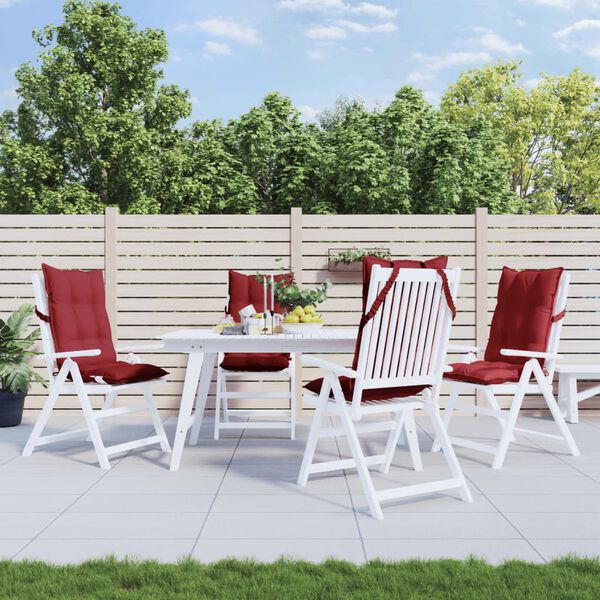 vidaXL k&otilde;rge seljatoega toolipadjad 4 tk, veinipunane, oxford kangas