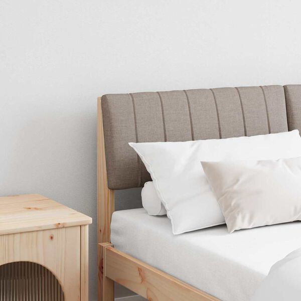 vidaXL Polsterdatud voodiots Pruunikashall 140 cm Tahke m&auml;nd