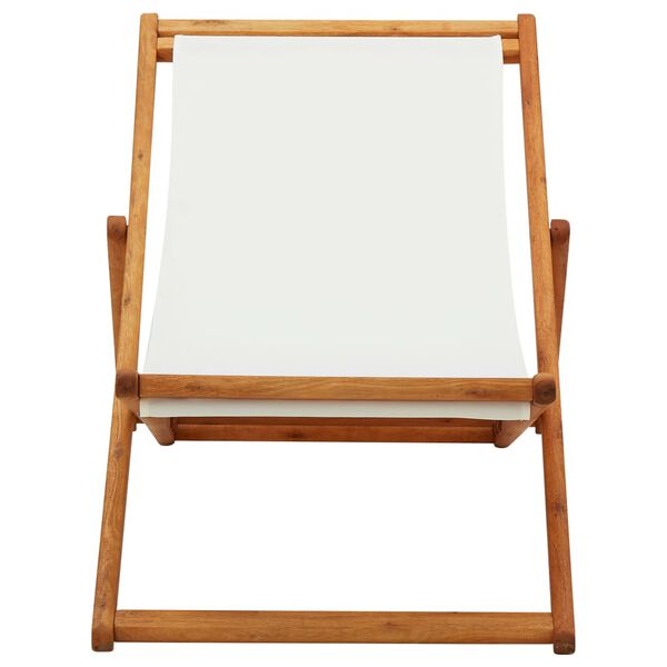 vidaXL rannatool, eukalüptipuit ja kangas, kreemjasvalge