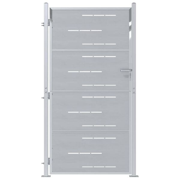 vidaXL Aia aed lukuga Hõbedane 96 x 180 cm Roostevaba teras