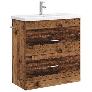 vidaXL Vannitoa m&ouml;&ouml;bleset Vana puit 81 x 40 x 84,5 cm Tehispuit