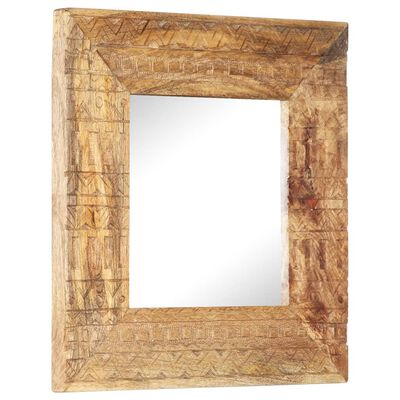 vidaXL, käsitsi nikerdatud peegel, 50x50x2,5 cm, mangopuit