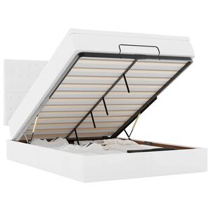 vidaXL ottomani voodi madratsiga, valge, 140x190cm, kunstnahk