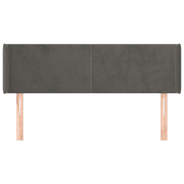 vidaXL voodipeats servadega, tumehall, 147x16x78/88 cm, samet