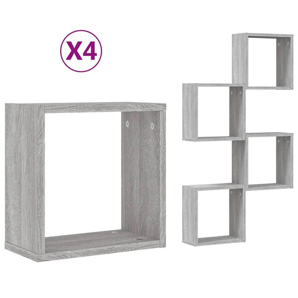 vidaXL Wall Cube riiulid 4 tk Hall Sonoma 30x15x30 cm