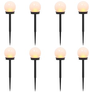 vidaXL V&auml;lised p&auml;ikesevalgused maapinna konksuga 8 pcs Soe valge ABS