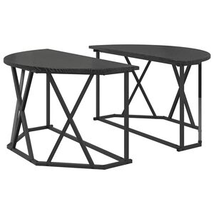 vidaXL Kohvilaud Must tamm 80 x 80 x 42 cm T&ouml;&ouml;deldud puit ja teras