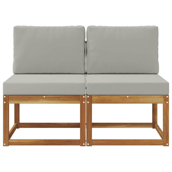 vidaXL 2 T&uuml;kk V&auml;ljas Keskmine Diivan Tugev akatsiapuu Neutraalne