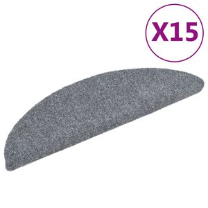 vidaXL isekleepuvad trepimatid, 15 tk, 56 x 17 x 3 cm, helehall, poolringikujulised