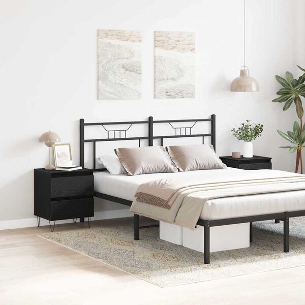 vidaXL &Ouml;&ouml;lambi kapp sahtliga 2 pcs Must tamm 40 x 35 x 50 cm Tehispuit