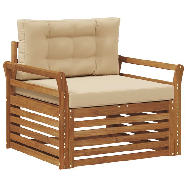 vidaXL V&auml;li diivanikomplekt Tugev akaatsiapuit ja pol&uuml;ester Neutraalne