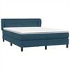 vidaXL Box vedruvoodi madratsiga Tumesinine 140x220 cm samet