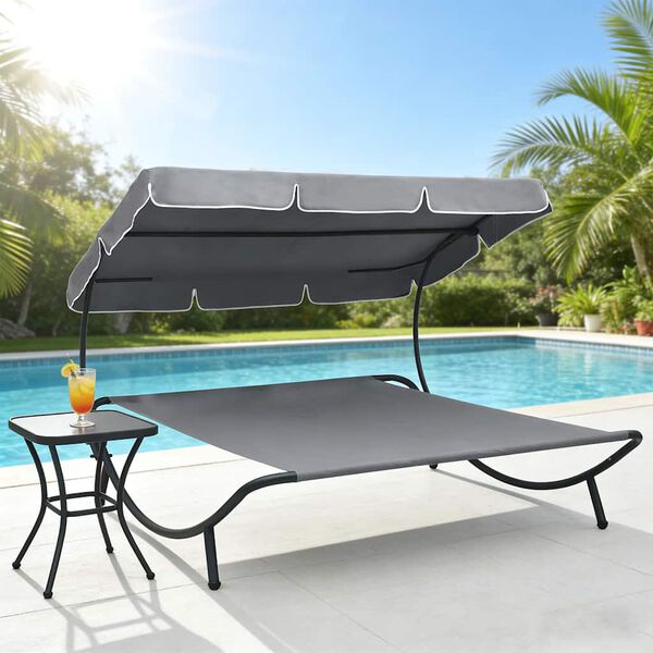 vidaXL aia lamamistool varikatusega, hall