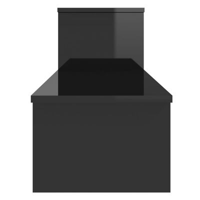 vidaXL telerikapp, kõrgläikega must, 180 x 30 x 43 cm, puitlaastplaat