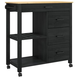 vidaXL K&ouml;&ouml;gik&auml;ru MONZA Must 84 x 40 x 88,5 cm Kindel m&auml;nnipuidust