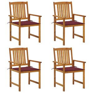 vidaXL aiatoolid patjadega, 4 tk, akaatsiapuit