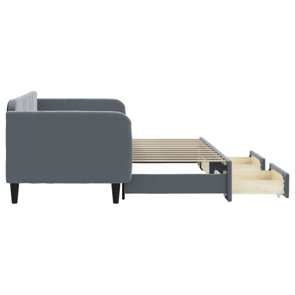 vidaXL diivanvoodi v&auml;ljat&otilde;mmatav ja sahtlitega madratsita, 90x200 cm