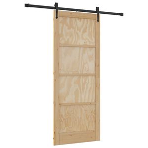 vidaXL Libisev uks ORKDAL Naturaalne ja must 86 x 211 cm