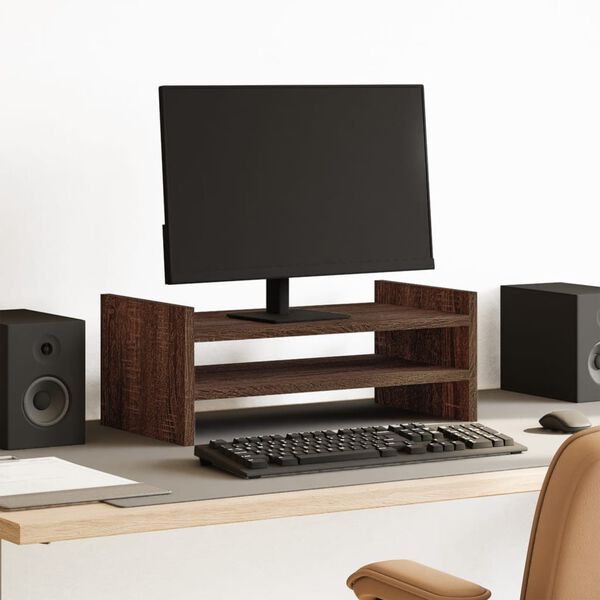 vidaXL monitorialus, pruun tamm, 50 x 27 x 20 cm, tehispuit