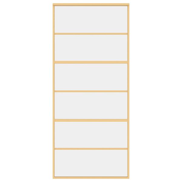 vidaXL liuguks, kuldne, 90x205 cm, l&auml;bipaistev ESG-klaas ja alumiinium