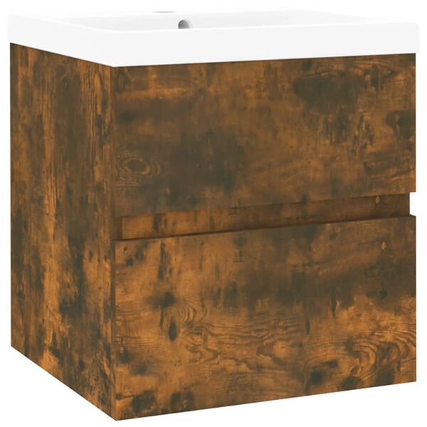 vidaXL sisseehitatud valamukapp, suitsutatud tamm, tehispuit