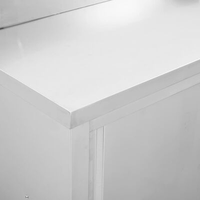 vidaXL töölaud liugustega, 100x50x(95-97) cm, roostevaba teras