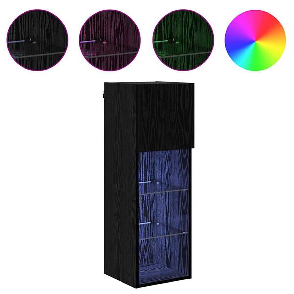 vidaXL Seinale paigaldatav TV kapp Must tamm 30,5 x 30 x 90 cm