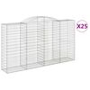 vidaXL kaarjad gabioonkorvid 25 tk 300 x 50 x 160/180 cm tsingitud rauast