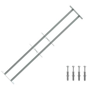 vidaXL Kaitsegrill akende jaoks 2 risttalaga 3 pcs 930-1740 mm