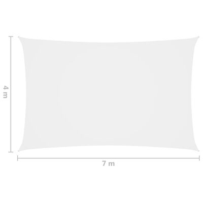 vidaXL oxford-kangast päikesepuri, ristkülik, 4 x 7 m valge