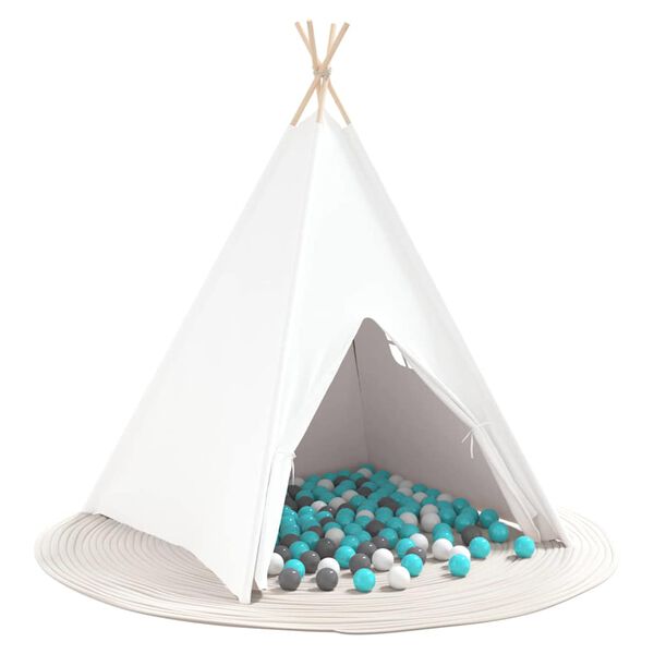 vidaXL Teepee telk Valge 120 x 120 x 150 cm Kangas ja Plastik