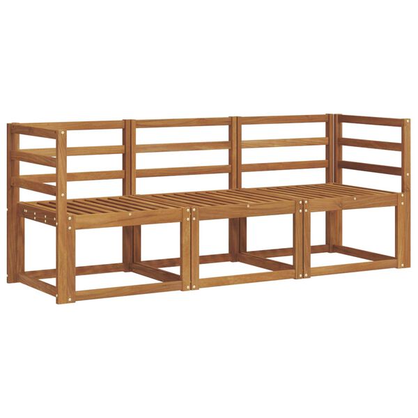 vidaXL V&auml;li diivanikomplekt padjaga 3 pcs Looduslik ja Hele Hall