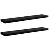 vidaXL seinariiulid, 2 tk, k&otilde;rgl&auml;ikega must, 120x23,5x3,8 cm MDF