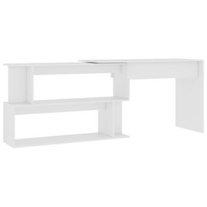 vidaXL nurga kirjutuslaud, valge 200 x 50 x 76 cm tehispuit