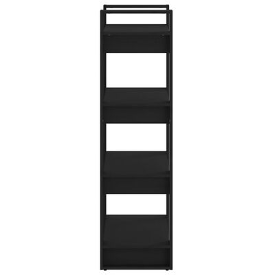 vidaXL raamaturiiul/ruumijagaja, must, 60 x 35 x 125 cm, täismännipuit