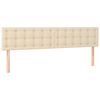 vidaXL LED-voodipeats, kreemjas, 200x5x78/88 cm, kangas