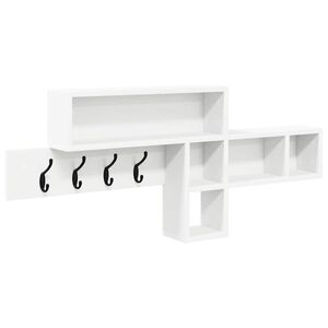 vidaXL Seinale kinnitatav riidepuu Valge 100 x 12 x 43,5 cm Tehispuit