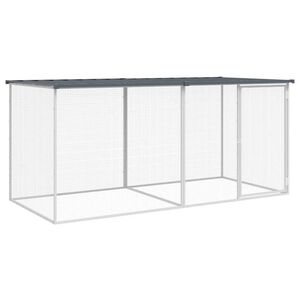 vidaXL kanapuur katusega, antratsiithall, 203 x 98 x 90 cm, tsingitud teras