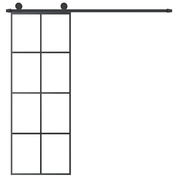 vidaXL liuguks koos tarvikutega, 76 x 205 cm, ESG-klaas ja alumiinium