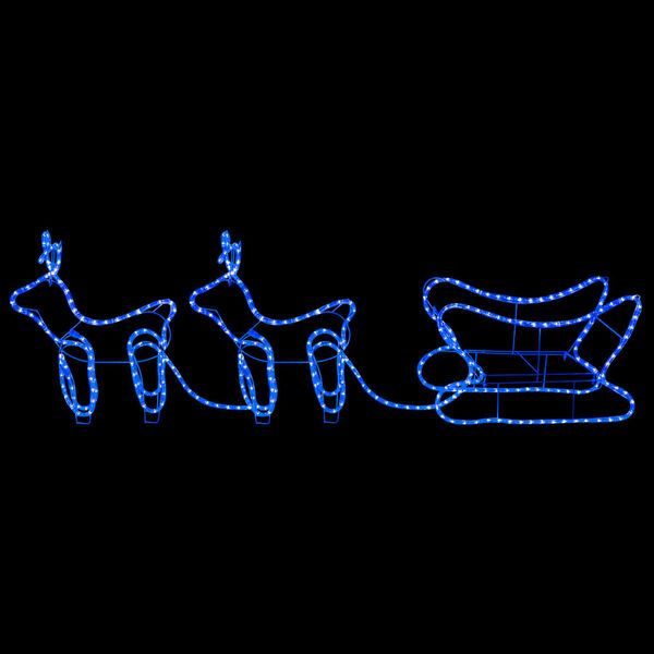 vidaXL põhjapõdrad saaniga, õue jõulukaunistus, 576 LEDi