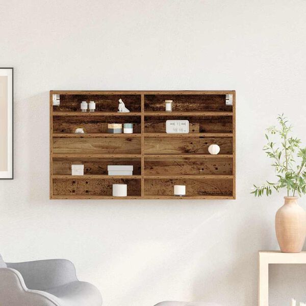 vidaXL V&auml;ljapanekukapp riiuliga Vana puit 100 x 15 x 58 cm Tehispuit