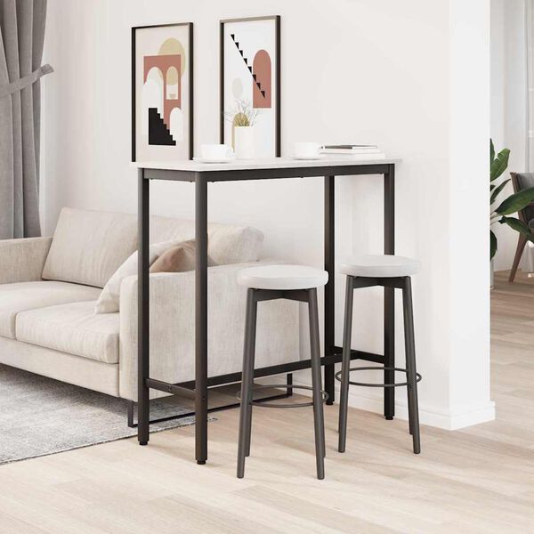 vidaXL laud Valge 100 x 40 x 101 cm T&ouml;&ouml;deldud puit ja teras