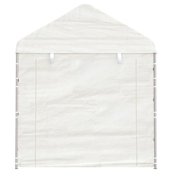 vidaXL katusega varjualune, valge, 17,84 x 2,28 x 2,69 m, pol&uuml;et&uuml;leen