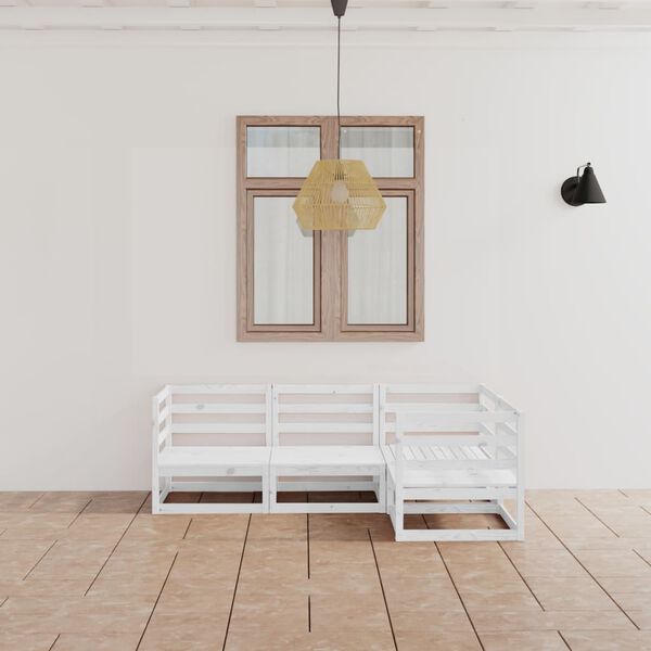 vidaXL 4-osaline aiam&ouml;&ouml;blikomplekt, valge, m&auml;nnipuit