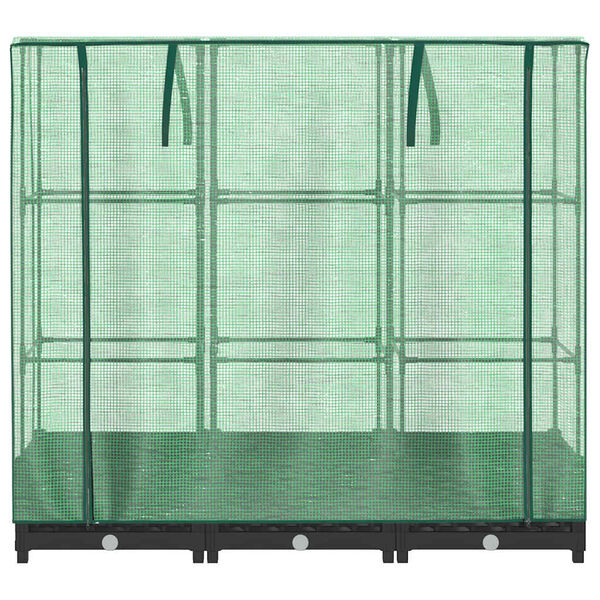 vidaXL kõrgpeenar kasvuhoone kattega, rotangi imitatsioon, 120 x 40 x 123 cm