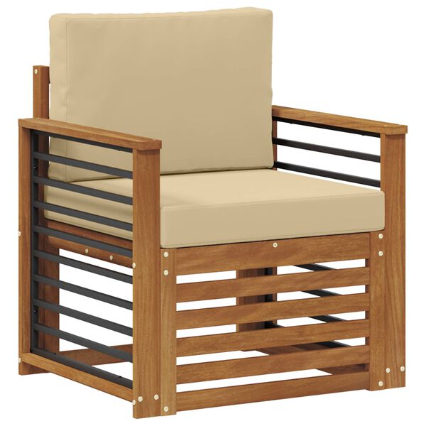 vidaXL V&auml;li diivanikomplekt Tugev akaatsiapuit ja pol&uuml;ester Neutraalne