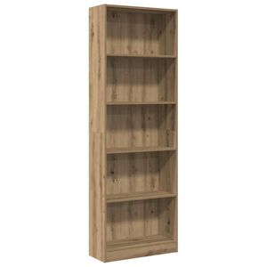vidaXL raamaturiiul, tamm, 60 x 24 x 176 cm, t&ouml;&ouml;deldud puit