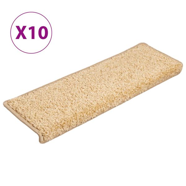 vidaXL trepimatid 10 tk 65 x 21 x 4 cm kreemjad ristkülikukujulised servad