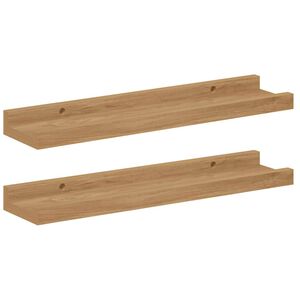 vidaXL Seinariiul riiuliga 2 pcs Pruun 40 x 9 x 3 cm Tehispuit